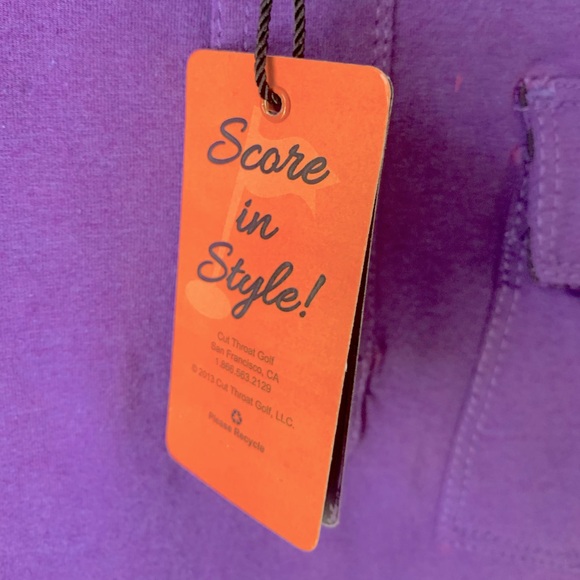 Cut Throat Golf Purple Animal Print Bamboo Golf Polo Shirt Size M NWT - Picture 10 of 11